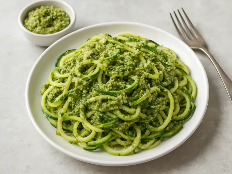 Zucchini Spaghetti with Cashew Pesto